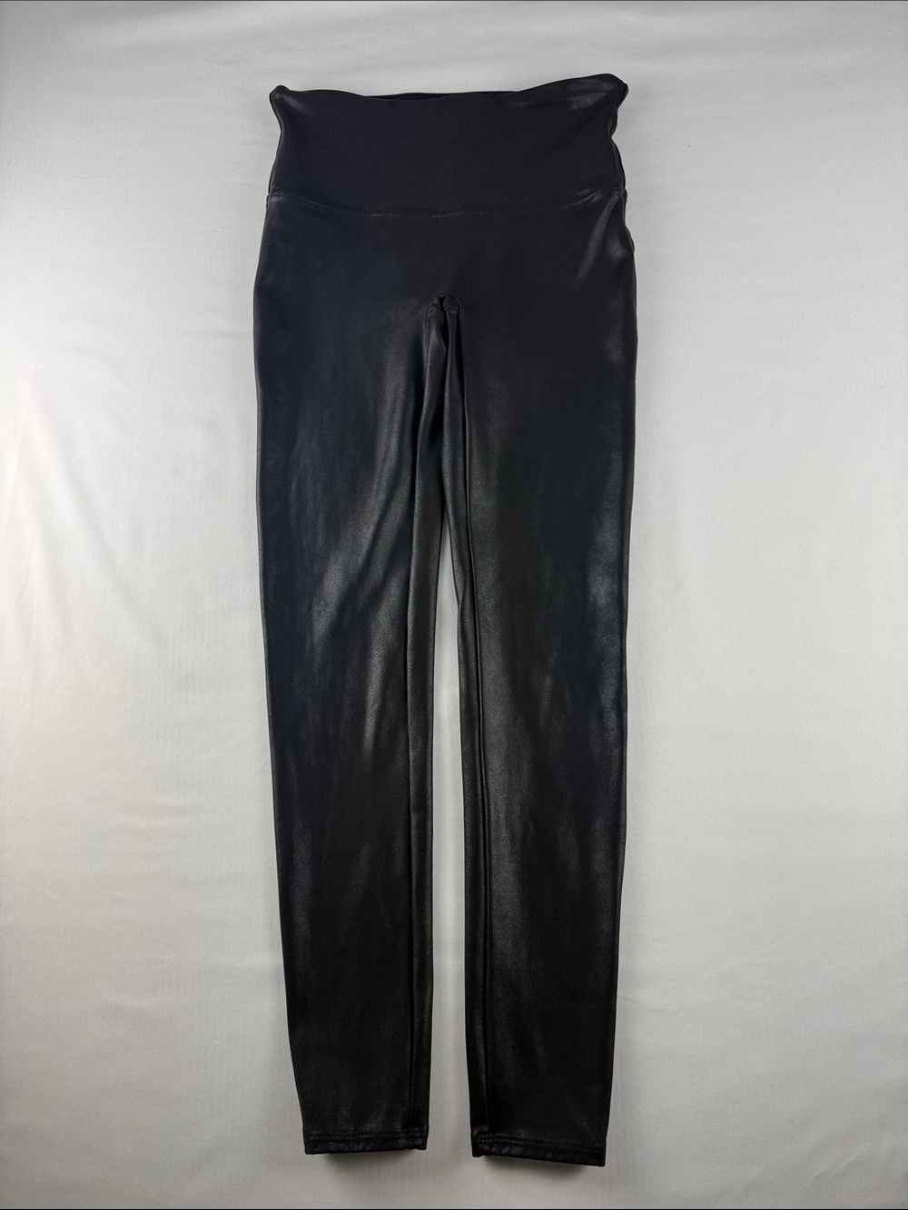 SPANX Leggings Faux Leather Black Shiny Women’s L